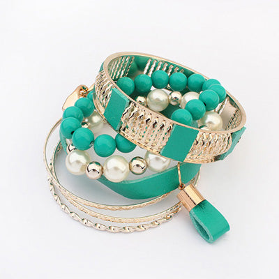 Bluish Green Gold Fashion Bangle