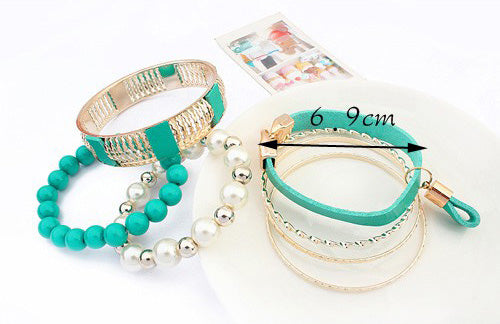 Bluish Green Gold Fashion Bangle