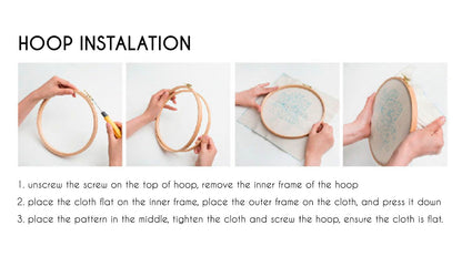 Set Sulam Tangan Pola Pemula Lukisan Hand Embroidery Stater Kit seri D