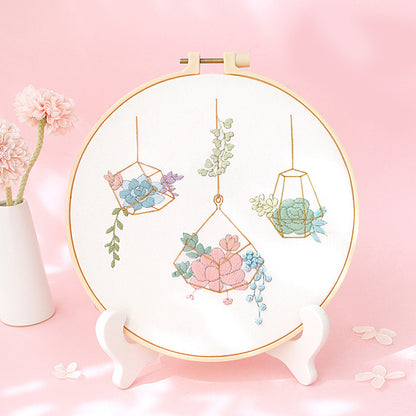 Set Sulam Tangan Pola Pemula Lukisan Hand Embroidery Stater Kit seri D