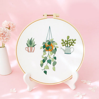 Set Sulam Tangan Pola Pemula Lukisan Hand Embroidery Stater Kit seri D