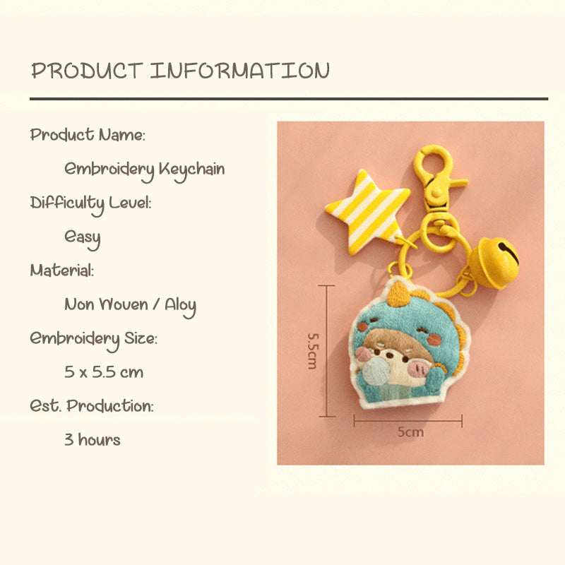 DIY Set Gantungan Sulam Animal Hewan Binatang Lucu Keychain Pendant Embroidery Kit