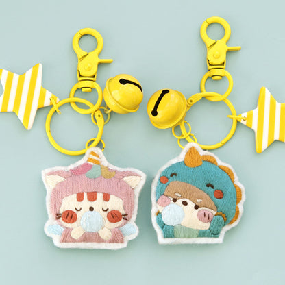 DIY Set Gantungan Kunci Sulam Couple Keychain Pendant Embroidery Kit