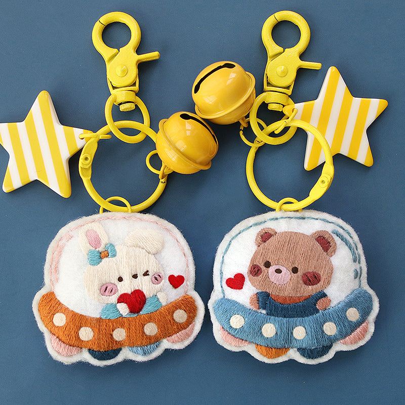 DIY Set Gantungan Kunci Sulam Couple Keychain Pendant Embroidery Kit