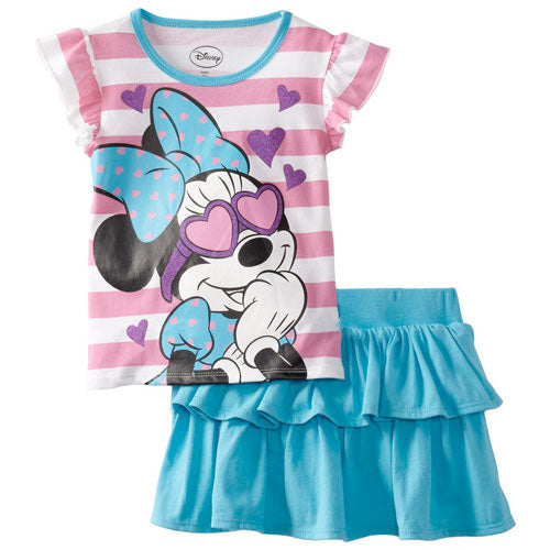 Girl Minnie T-Shirt and Skirt Red