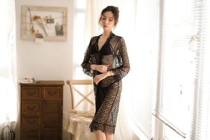 Lingerie Robe Long Sheer and Two Pieces SUX031