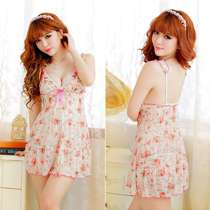 Lingerie Babydoll Two Tones Top and Bowknot
