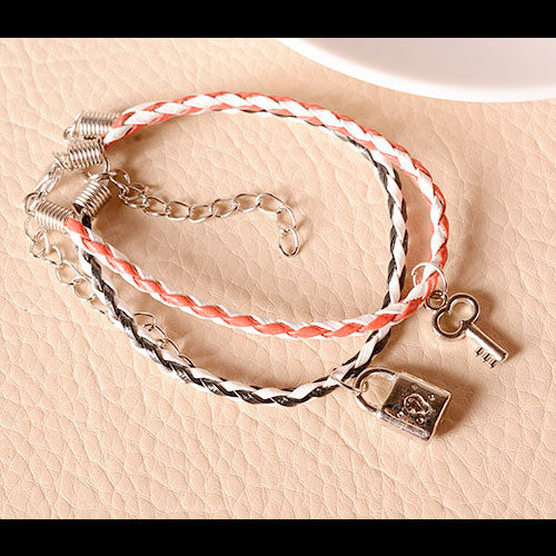 Colored Twist Strap Couple Bracelet