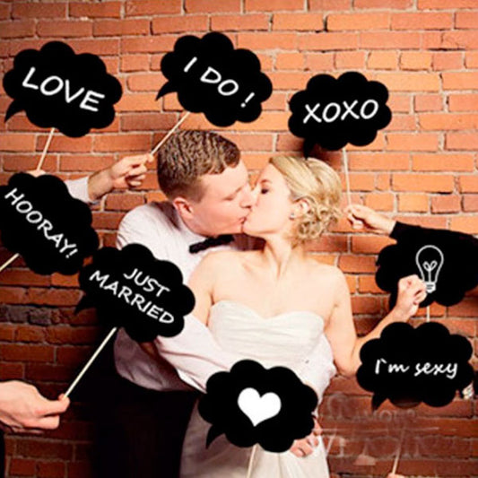 Papan Tulis Hitam Aksesoris Foto Wedding 10 Pcs