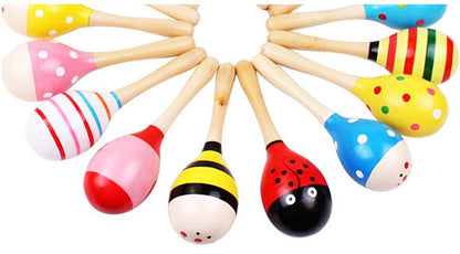 Mainan Edukasi Anak Instrument Maracas Kayu Sand Hammer