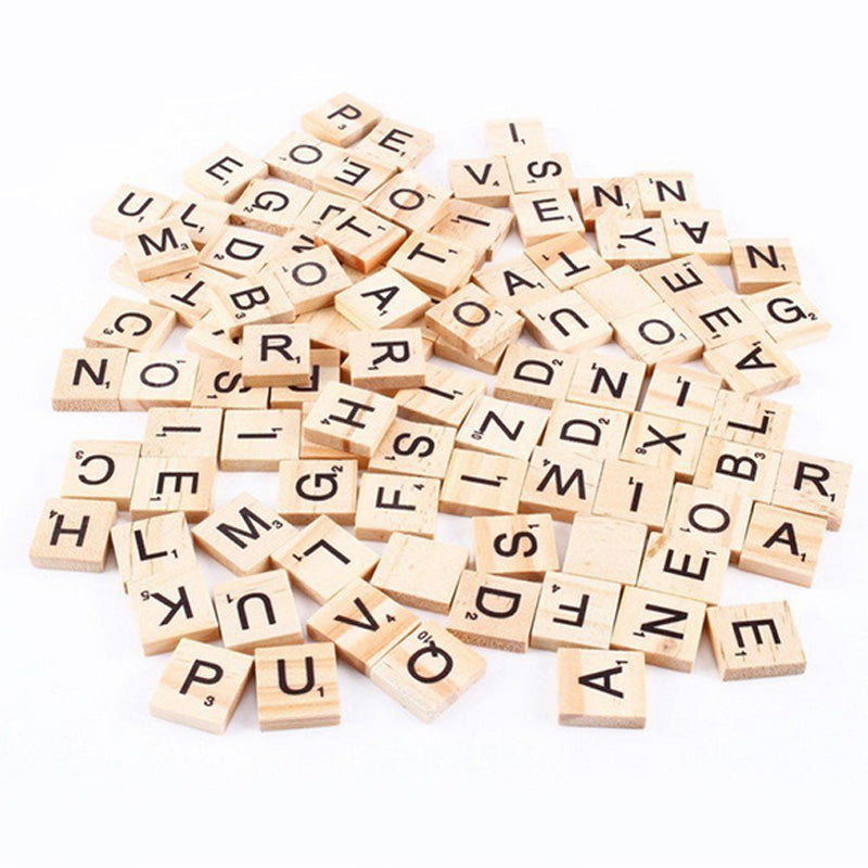 100 Pcs Wooden Scrabble Kayu Mainan Edukasi Anak