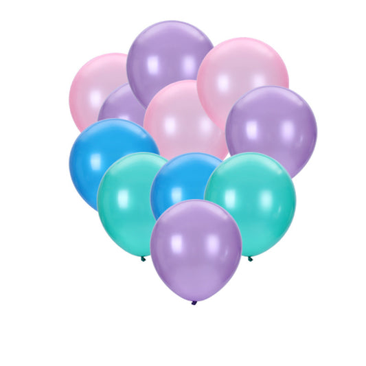 Balon Pesta 12 inch Latex Metalik Warna Warni 10 Pcs