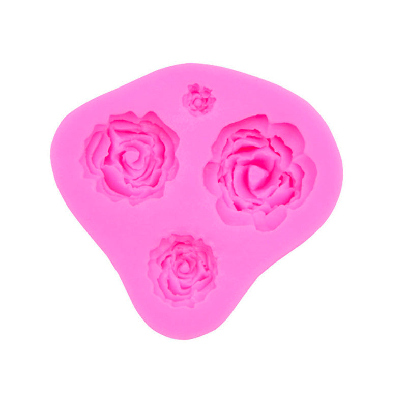 Cetakan Silikon Fondant Bunga Mawar 4 Ukuran Berbeda