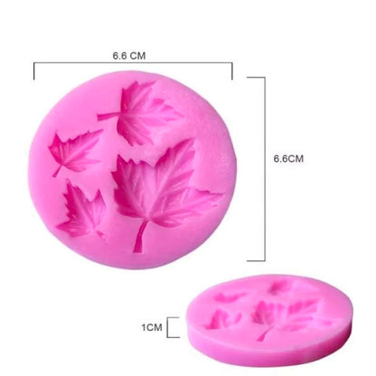 Cetakan Silikon Fondant Daun Maple 3 Ukuran
