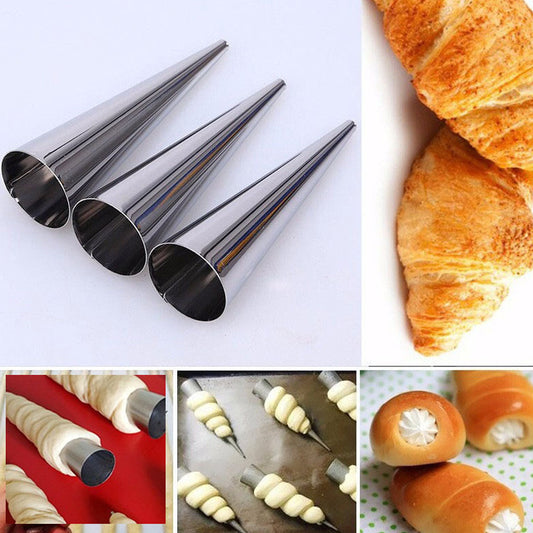 Kerucut Stainless Steel Cetakan Kue Croissant Cum Cum