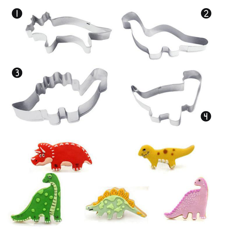 Set Cookies Cutter Baking Mold Cetakan Kue Kering Biskuit Dinosaurus 4 Pcs