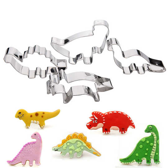 Set Cookies Cutter Baking Mold Cetakan Kue Kering Biskuit Dinosaurus 4 Pcs
