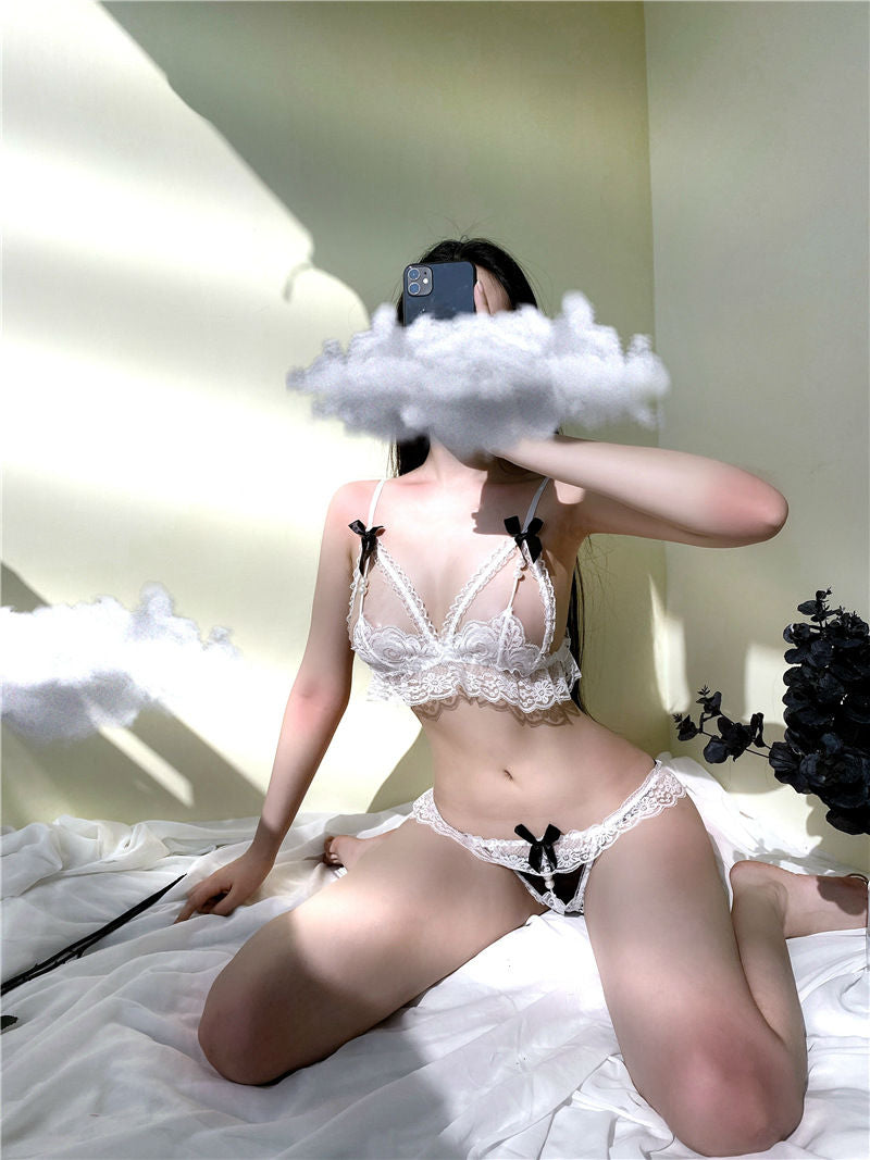 Lingerie Two Pieces Lace Pearls UK0080