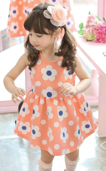 Girl Dress Summer Sleeveless Flower