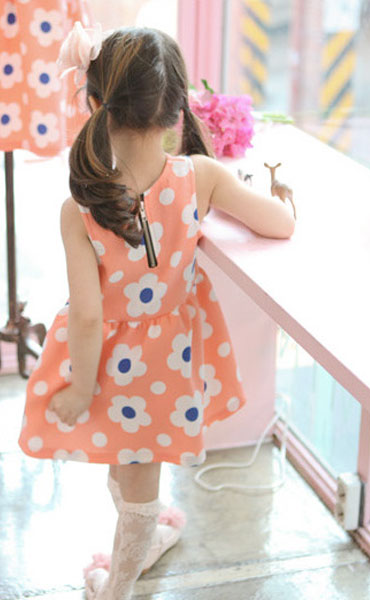 Girl Dress Summer Sleeveless Flower