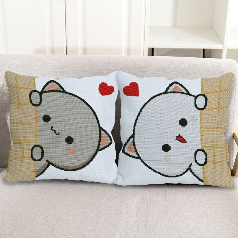 DIY Craft Sulam Kristik Strimin Cross Stitch Sodastitch Sarung Bantal Pillow Cover