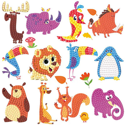 DIY 5D Diamond Painting Sticker Animal Series Stiker Set Seri Binatang C