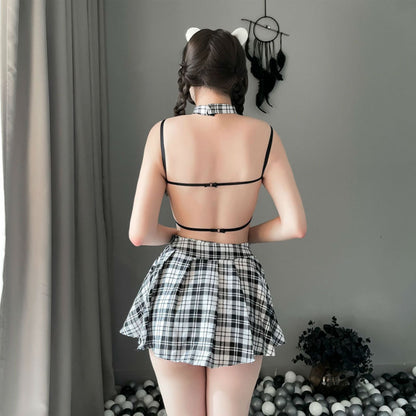 Lingerie Costume Student Two Pieces Plaid Skirt ZU2158