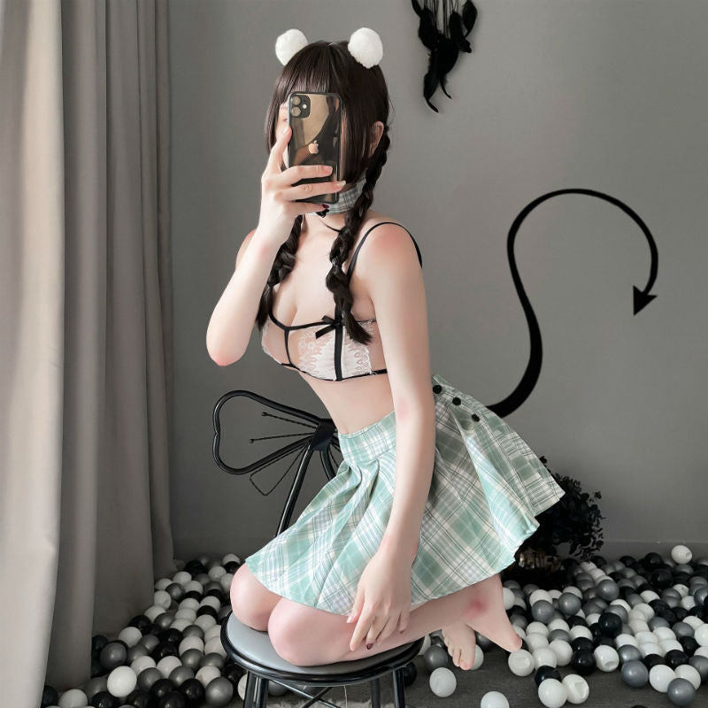 Lingerie Costume Student Two Pieces Plaid Skirt ZU2158