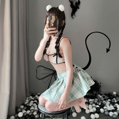 Lingerie Costume Student Two Pieces Plaid Skirt ZU2158