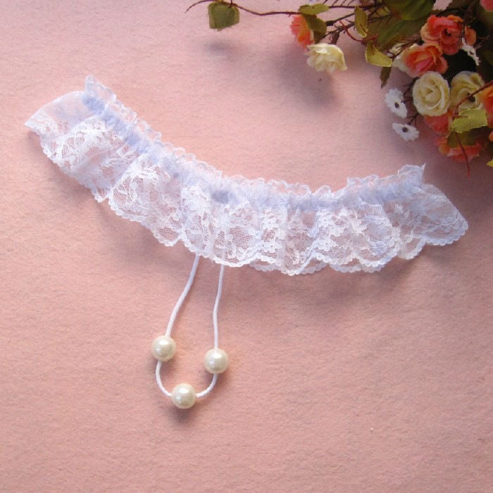 Lingerie G-String Lace Pearls ZUB133