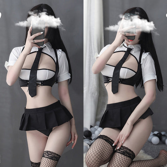 Lingerie Costume Secretary Two Pieces Dual Tones ZUE260