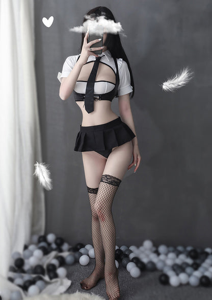 Lingerie Costume Secretary Two Pieces Dual Tones ZUE260