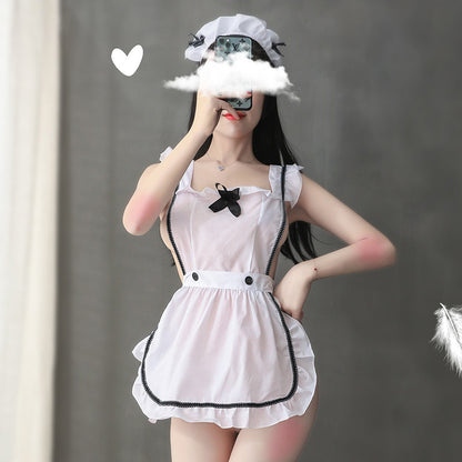 Lingerie Costume Maid Dual Tones Lines Open Back ZUP805