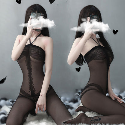 Lingerie Bodystocking Long Pants Halter Neck ZUW602