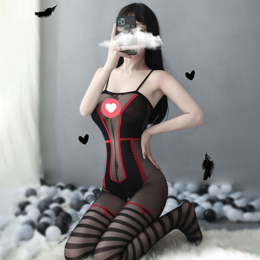 Lingerie Bodystocking Long Pants Stripes Lower ZUW612