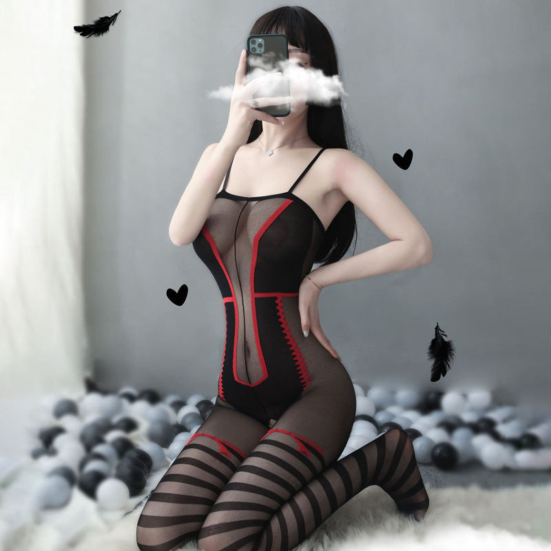 Lingerie Bodystocking Long Pants Stripes Lower ZUW612