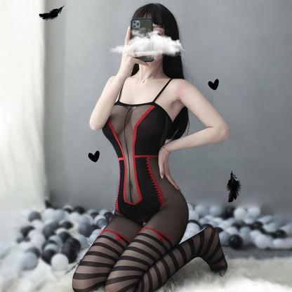 Lingerie Bodystocking Long Pants Stripes Lower ZUW612