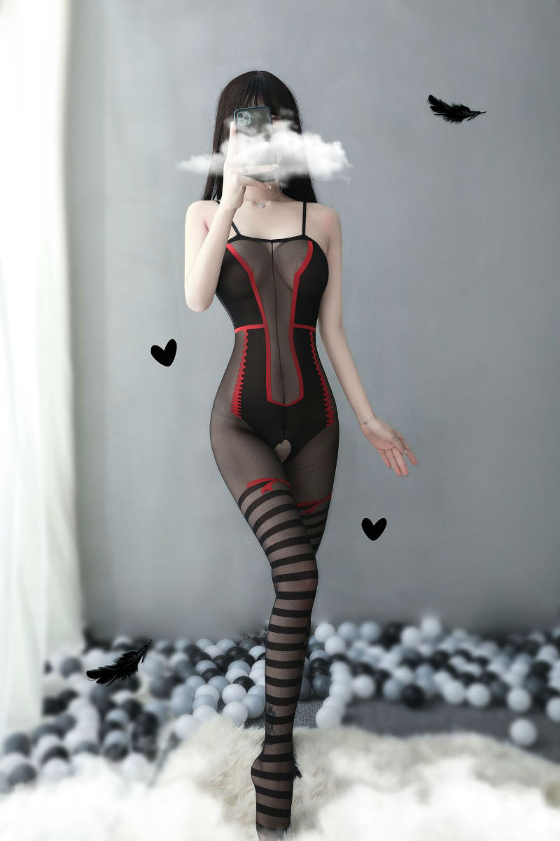 Lingerie Bodystocking Long Pants Stripes Lower ZUW612