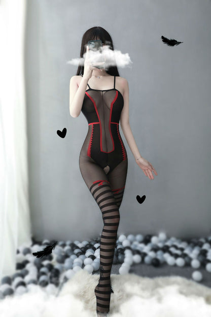 Lingerie Bodystocking Long Pants Stripes Lower ZUW612