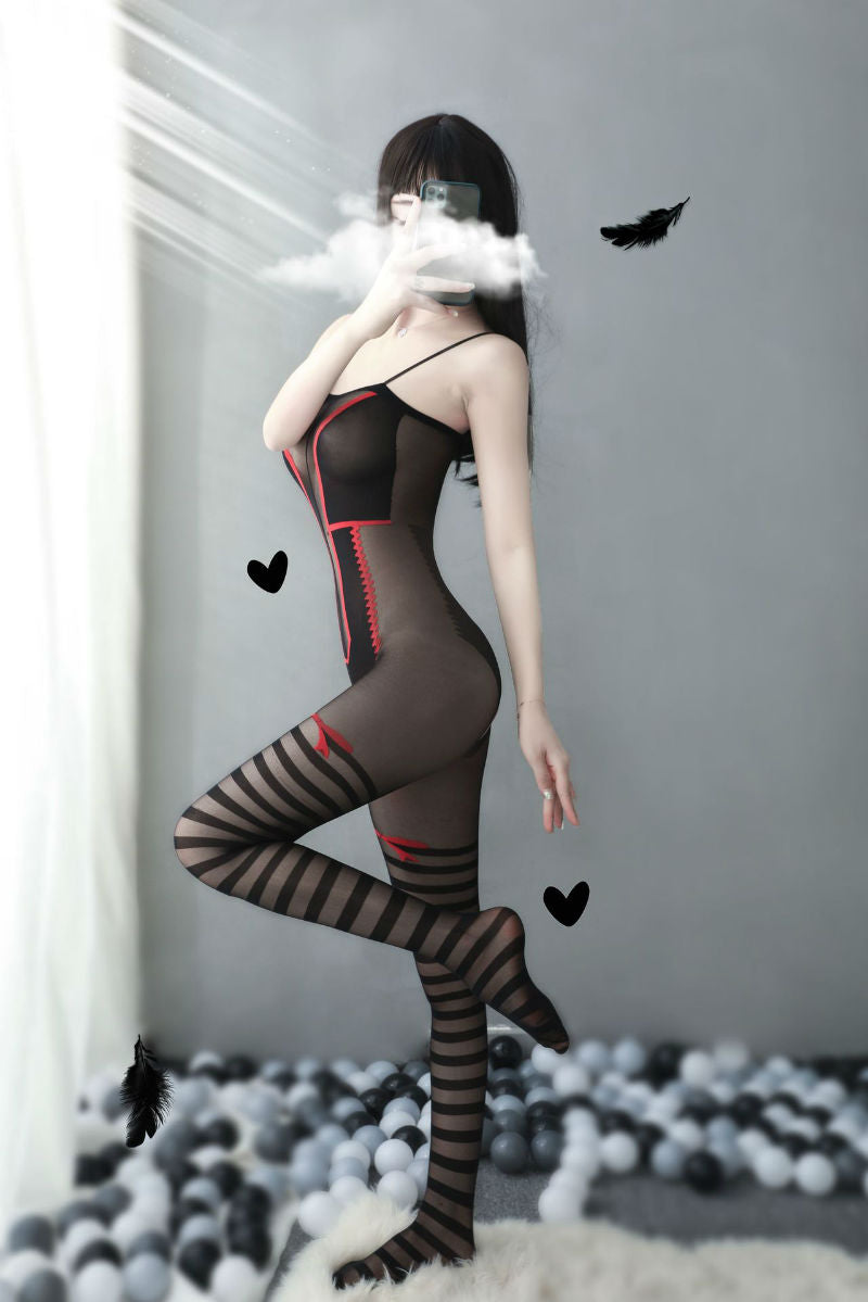 Lingerie Bodystocking Long Pants Stripes Lower ZUW612
