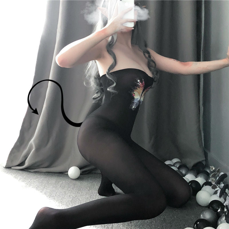 Lingerie Bodystocking Butterfly Long Pants ZUW891