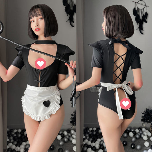Lingerie Costume Maid Teddy Strings Center Dual Sides ZUXZ18