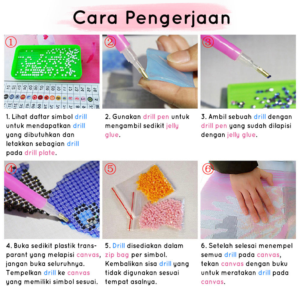 DIY 5D Diamond Painting Lukisan Berlian Tanpa Frame Medium seri B